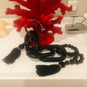 Wood Garland Decor  Black and Animal print Garland  Boho Chic Home Decor